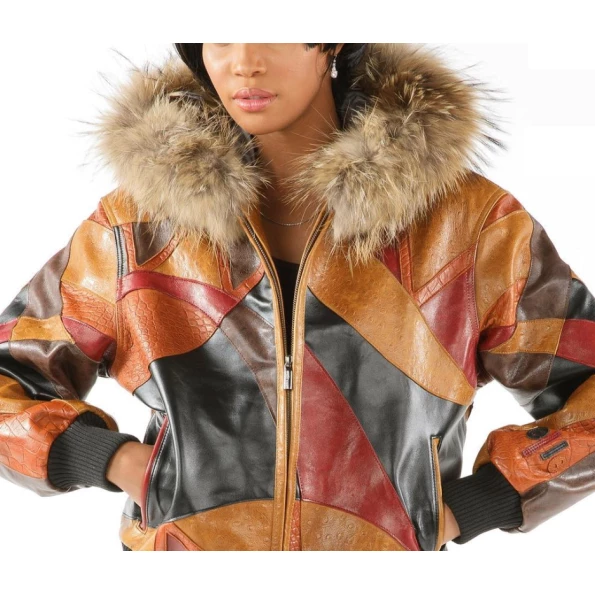 PELLE PELLE HOODIE MULTICOLOR LEATHER JACKET