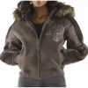 PELLE PELLE HOODIE GREY LEATHER JACKET