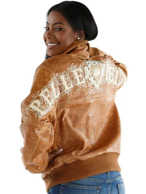 Pelle Pelle Brown Shoulder Crest Leather Jacket | MB Jacket view 2