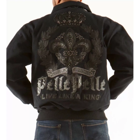 Pelle Pelle Impressive Royal Black Wool Jacket view 1