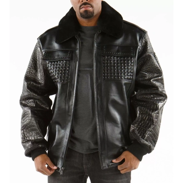 Pelle Pelle Men MB Fur Collar Studs Jacket | Leather Jacket