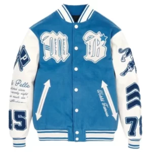 PELLE PELLE BLUE LETTERMAN JACKET FAMOUS