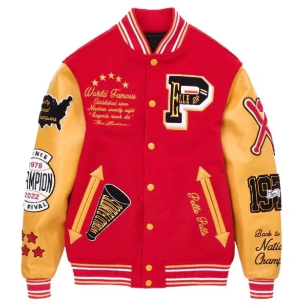 Pelle Pelle Red Wool Varsity Jacket