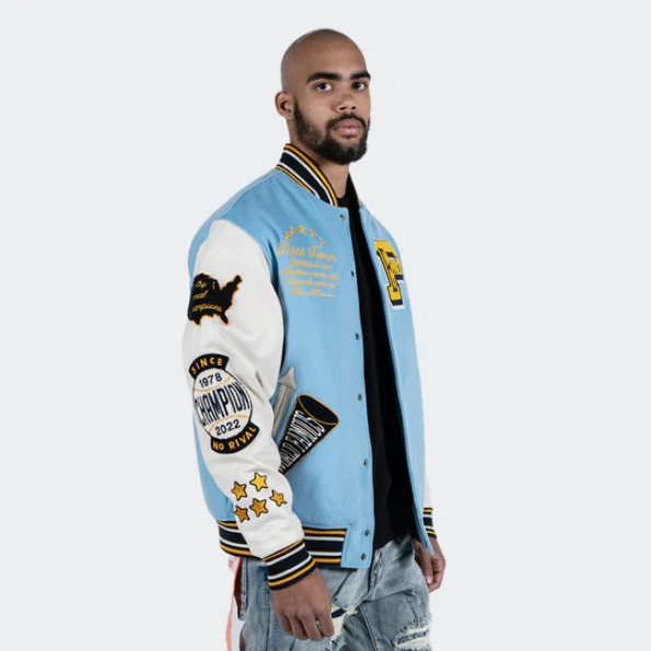 Pelle Pelle Light Blue Varsity Jacket view 2