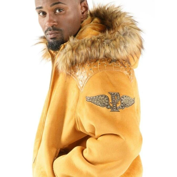 Pelle Pelle Yellow Wool Fur Hood Jacket | Airbourne Jacket view 2