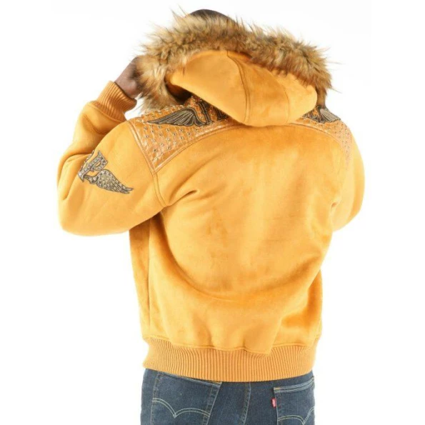 PELLE PELLE YELLOW HOODIE WOOL JACKET view 3