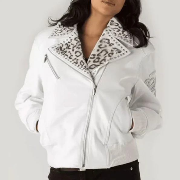 Pelle Pelle White Biker Women Wool Jacket view 1