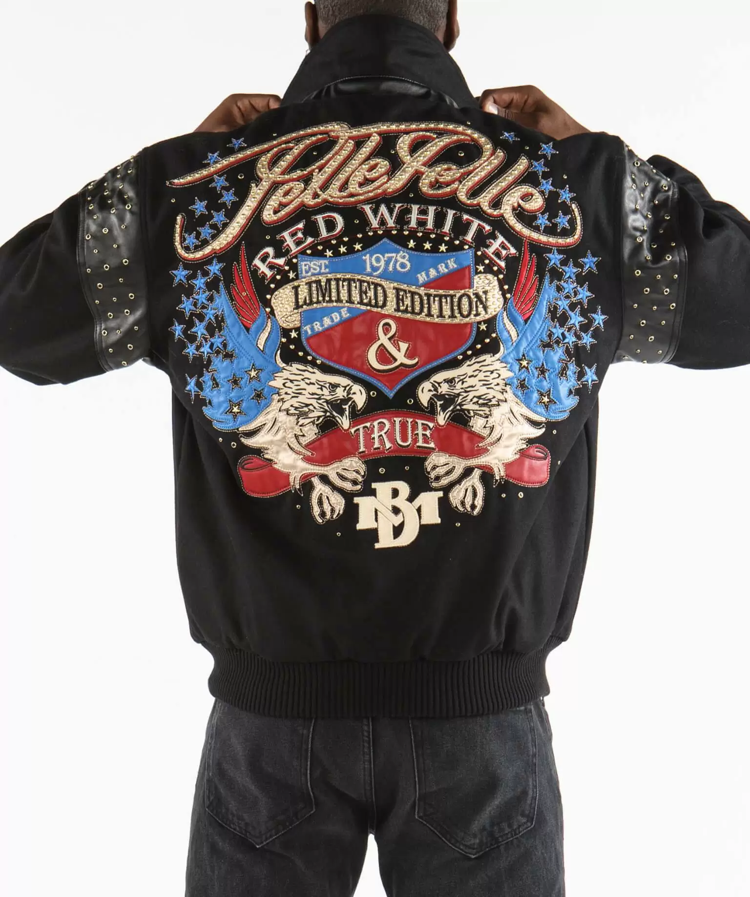 Bold Pelle Pelle Black Blue wool Red White True Jacket