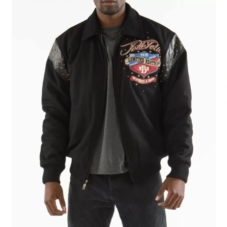 Bold Pelle Pelle Black Blue wool Red White True Jacket view 2