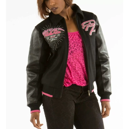 Bold Pelle Pelle Black Varsity Jacket view 2