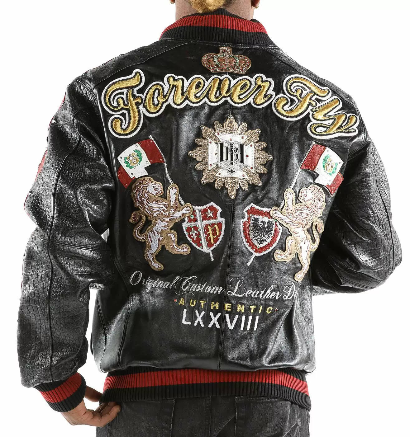 Bold Pelle Pelle Black Red Leather Jacket view 1