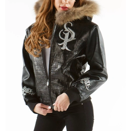 Bold Pelle Pelle Black Fur Hood Jacket view 2