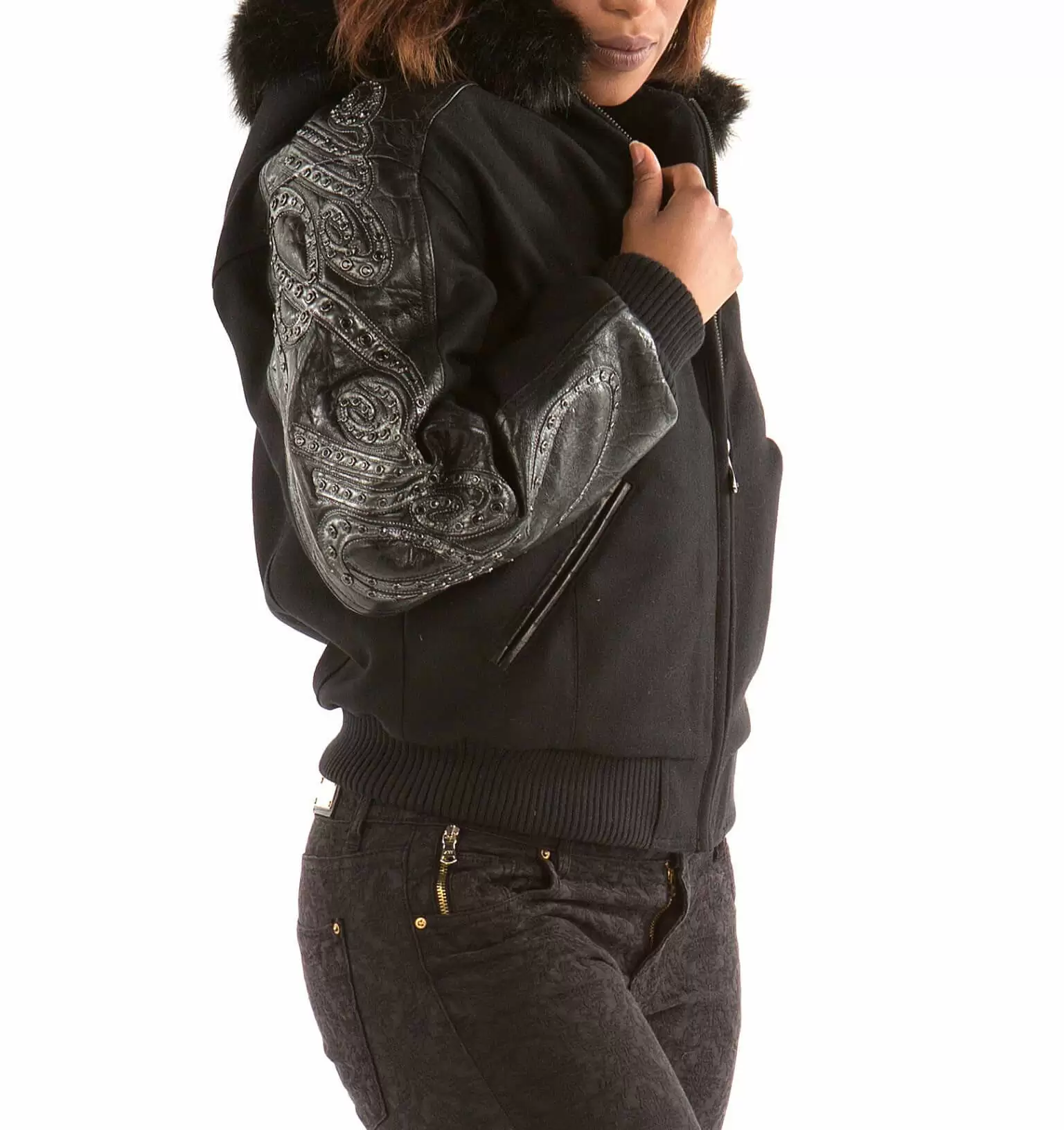 Bold Pelle Pelle Black Script Wool Jacket