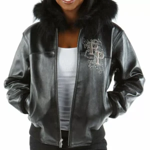 Bold Pelle Pelle Black Crest Fur Hood Jacket view 2