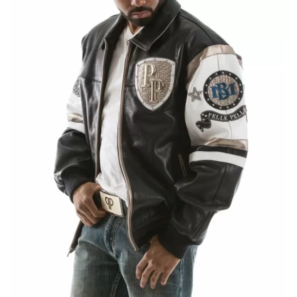 Pelle Pelle Black White Leather Jacket view 2