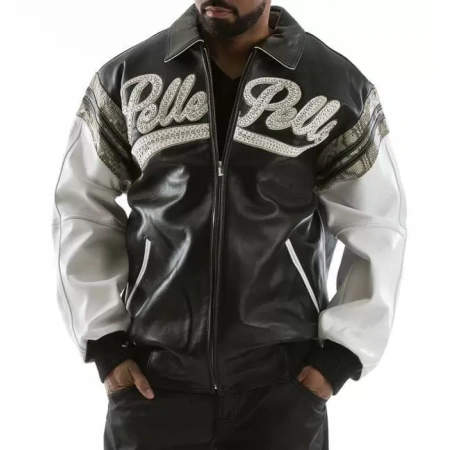 Pelle Pelle Black White Leather Jacket view 2
