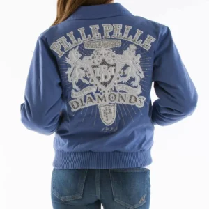 Exclusive Pelle Pelle Blue Diamonds Queen Jacket