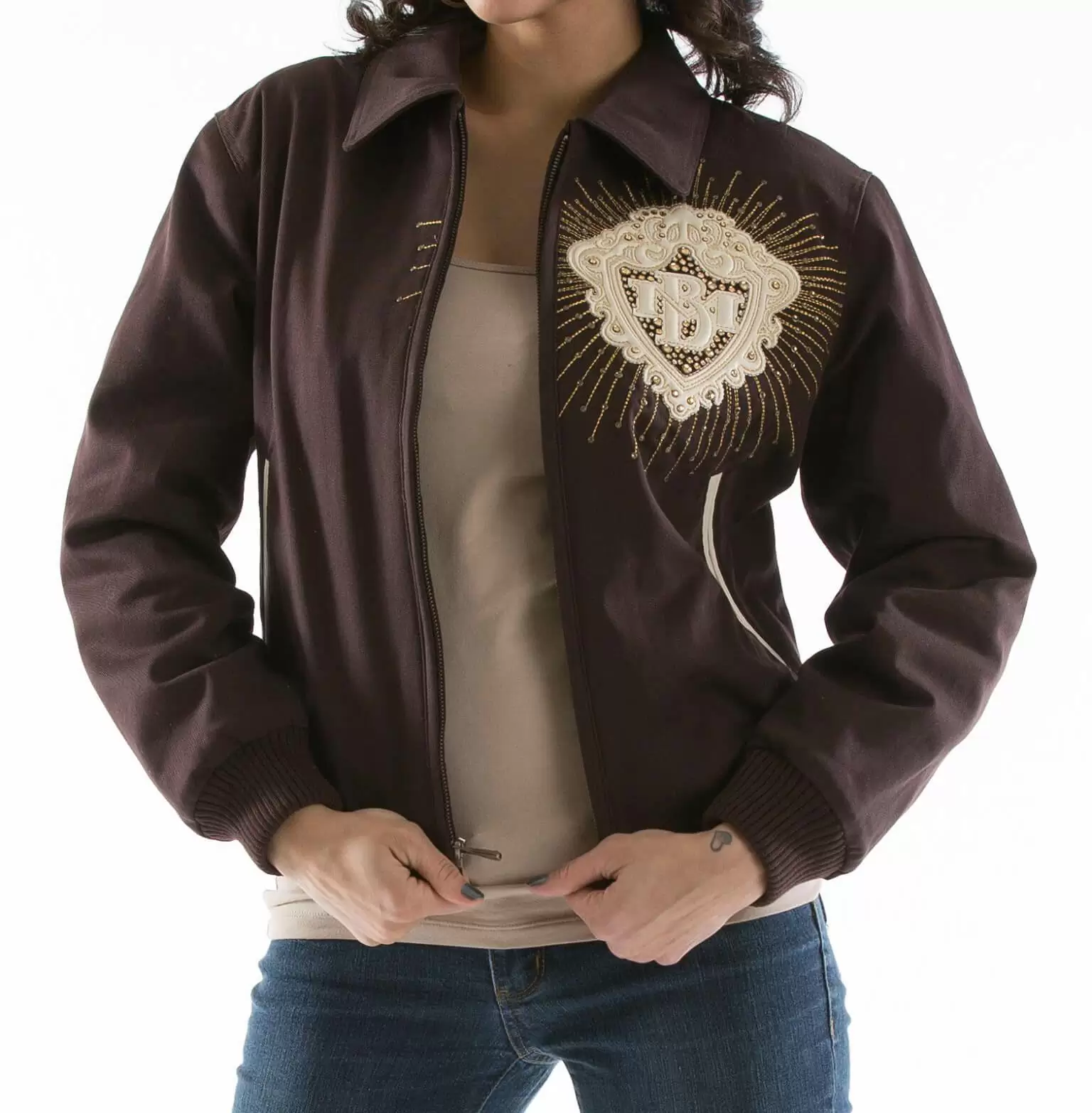 Bold Pelle Pelle Brown Diamonds Queen Jacket view 2