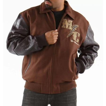 Bold Pelle Pelle Brown Master Varsity Jacket view 2