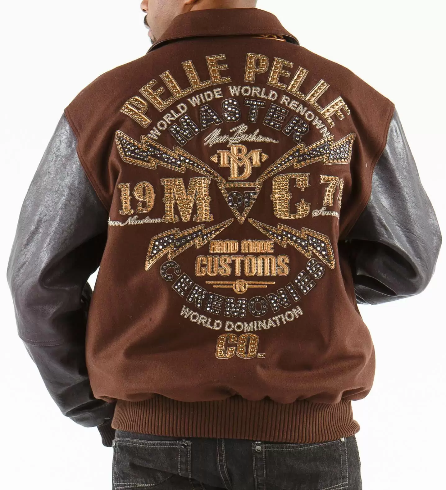 Bold Pelle Pelle Brown Master Varsity Jacket view 1
