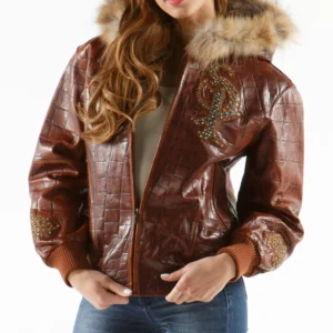 Exclusive Pelle Pelle Brown Royal Fur Hood Jacket view 2