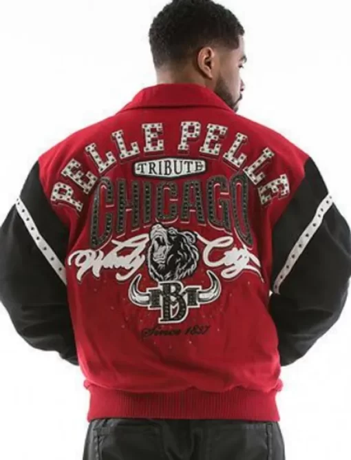 Pelle Pelle Chicago Bull Maroon Varsity Jacket