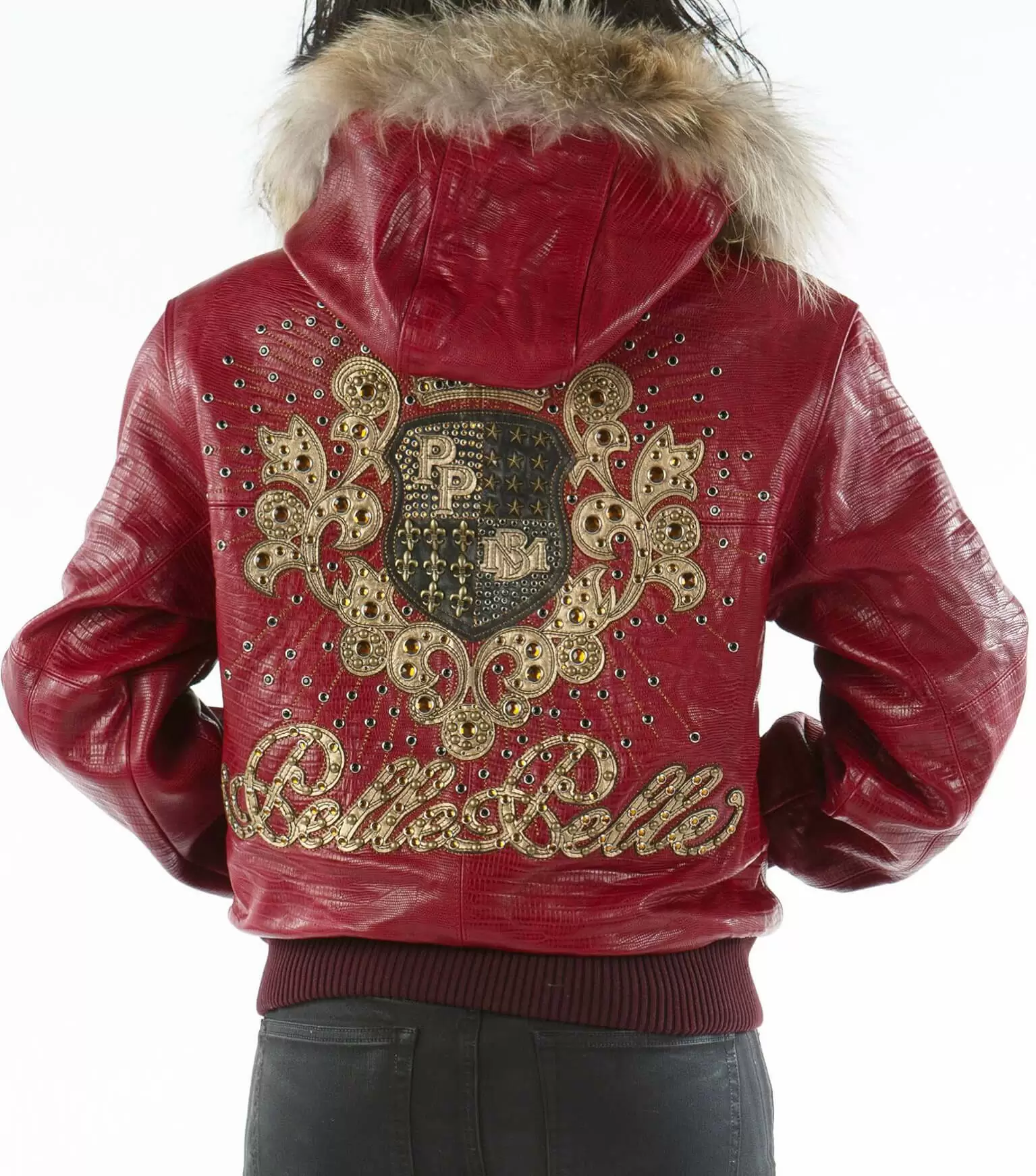 Bold Pelle Pelle Crest Red Fur Hood Jacket