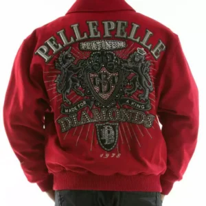 Bold Pelle Pelle Diamonds Red King Wool Jacket