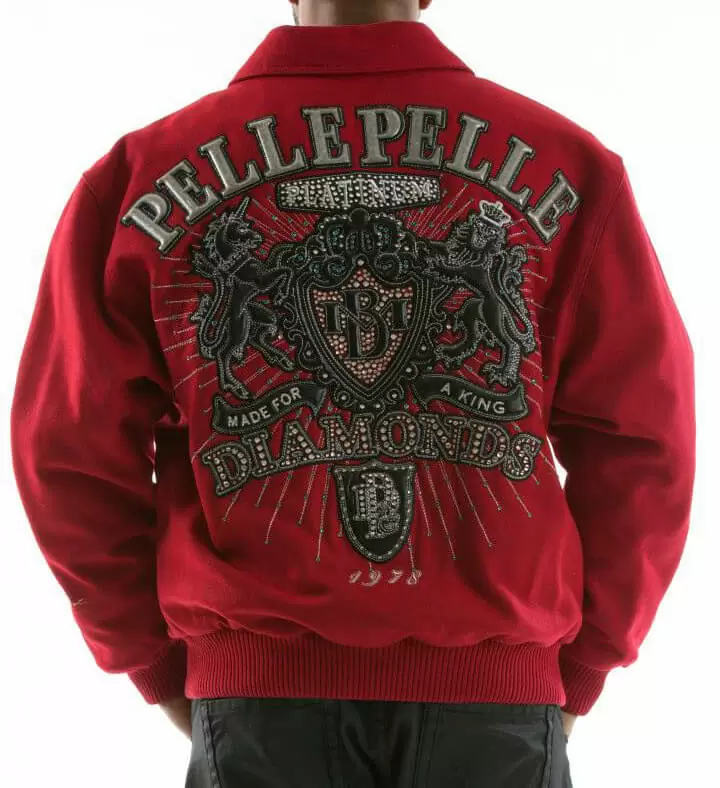 Bold Pelle Pelle Diamonds Red King Wool Jacket