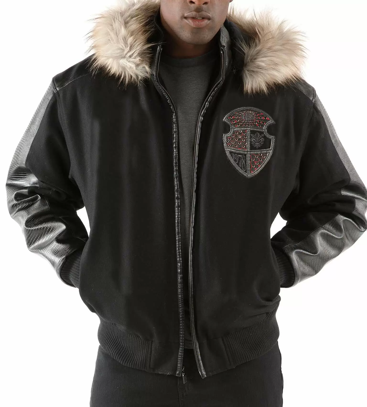 Black Hood Pelle Pelle Leather Jacket