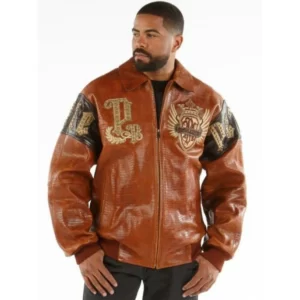 PELLE PELLE BROWN VICTORY EMPIRE LEATHER JACKET