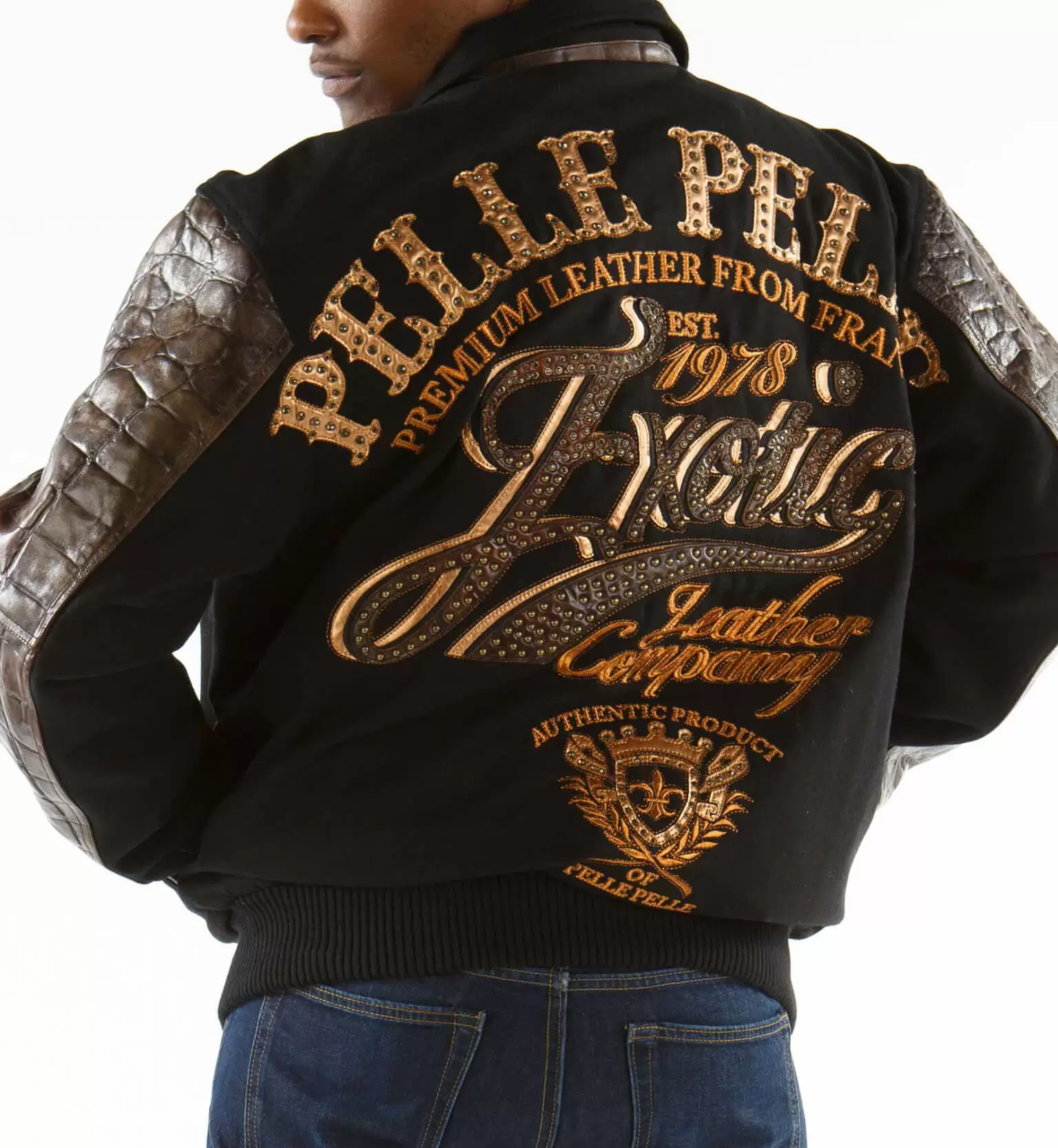 Pelle Pelle Brown Wool Leather Jacket view 2