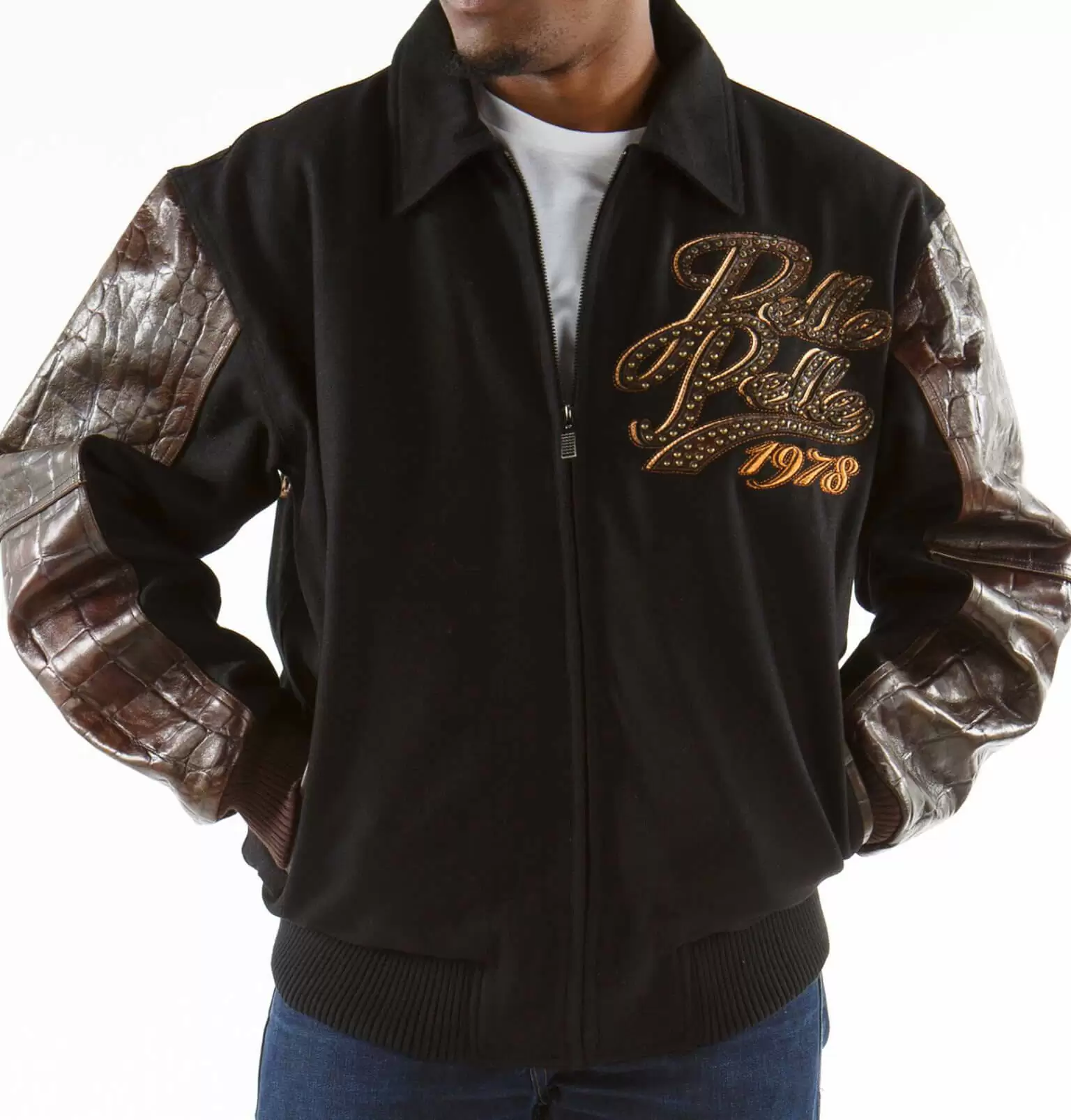 Pelle Pelle Brown Wool Leather Jacket