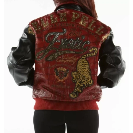 Super Red Black Pelle Pelle Leather Jacket view 2