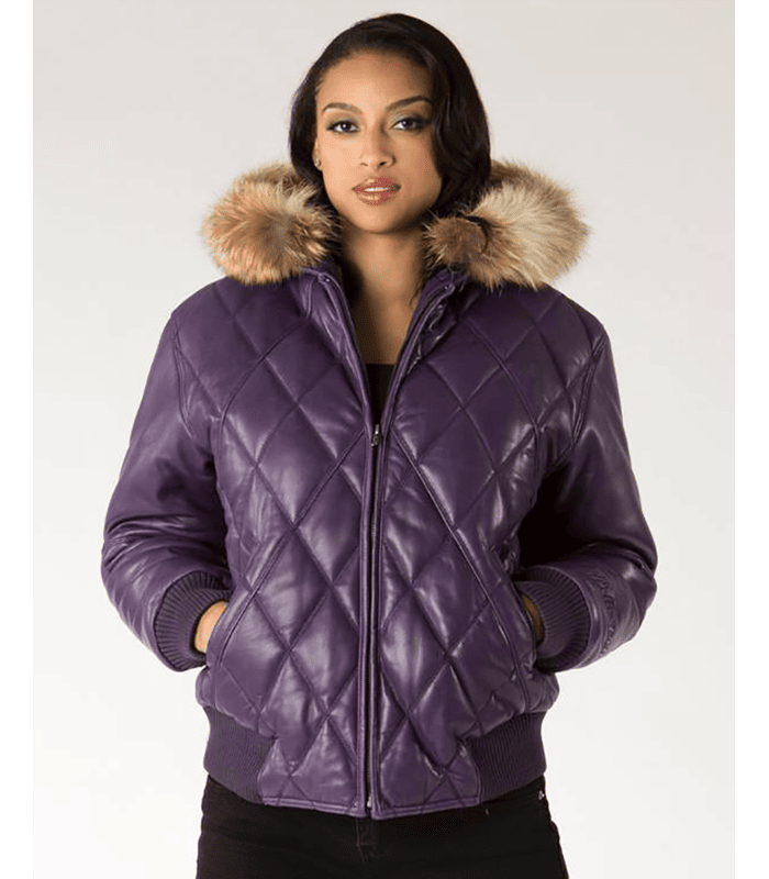 Pelle Pelle Quilted Purple Leather Jacket view 1