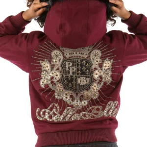 Bold Pelle Pelle Hooded Crest Maroon Jacket