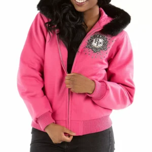 Bold Pelle Pelle Hooded Crest Pink Jacket view 2