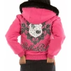 Bold Pelle Pelle Hooded Crest Pink Jacket