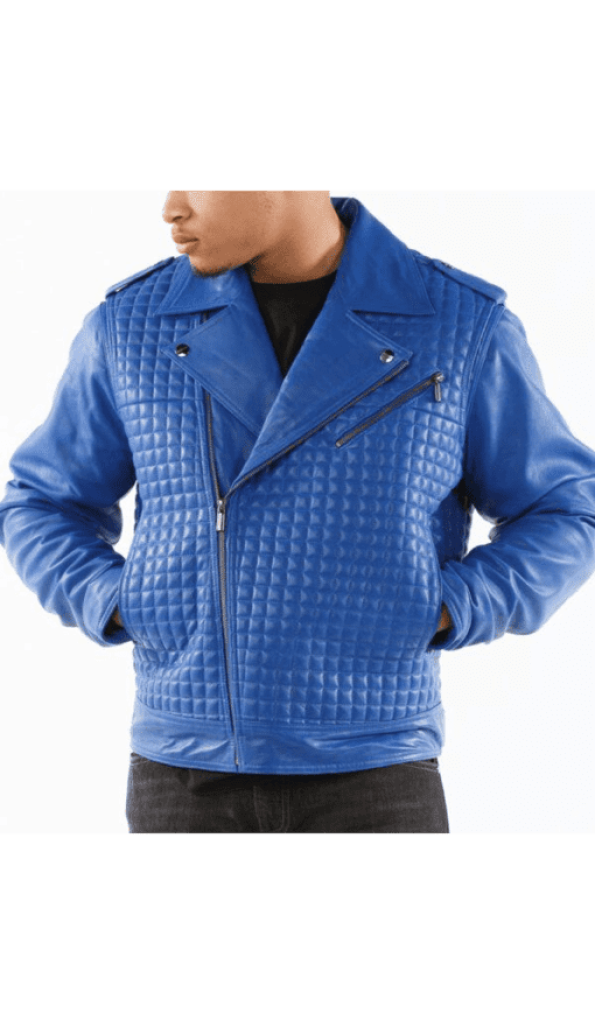 Pelle Pelle Blue Houndstooth Quilted Jacket
