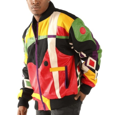 Pelle Pelle Red Abstract Bomber Jacket view 3