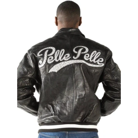 Pelle Pelle Black MB Varsity Leather Jacket | Men Jacket view 2
