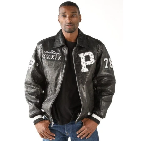 Pelle Pelle Black MB Varsity Leather Jacket | Men Jacket view 1