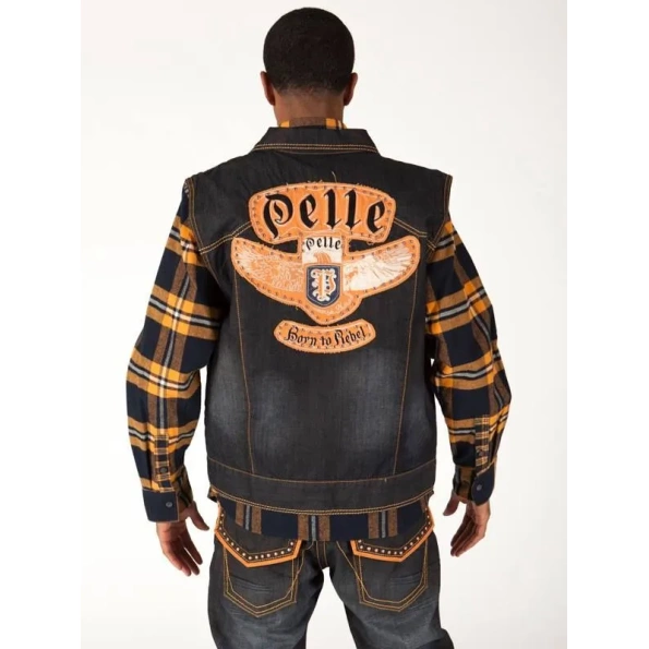 PELLE PELLE BLACK DARK DENIM VEST