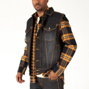 Pelle Pelle Black Born To Rebel Denim Vest