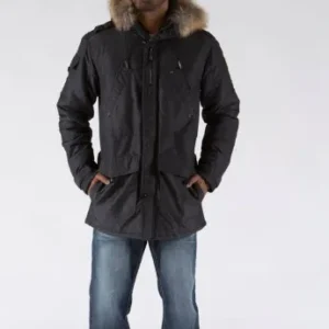 Pelle Pelle Black Fur Hooded Polyester Jacket view 3