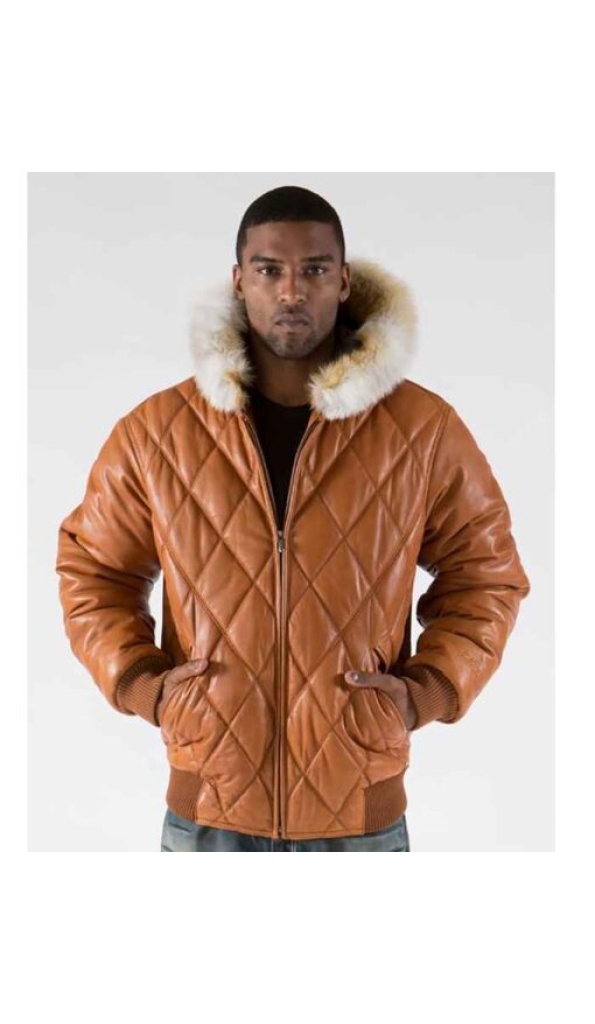 Pelle Pelle Brown Quilted Fur Hood Jacket