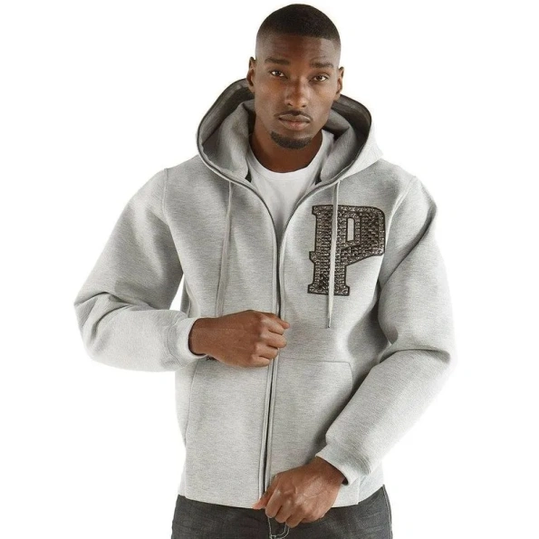 Pelle Pelle Grey Men Wool Hood Jacket | Zipper Jacket