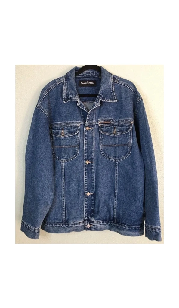 BLUE DENIM PELLE PELLE JACKET