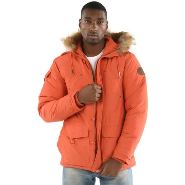 Bold Pelle Pelle Orange Fur Hooded Puffer Jacket view 1