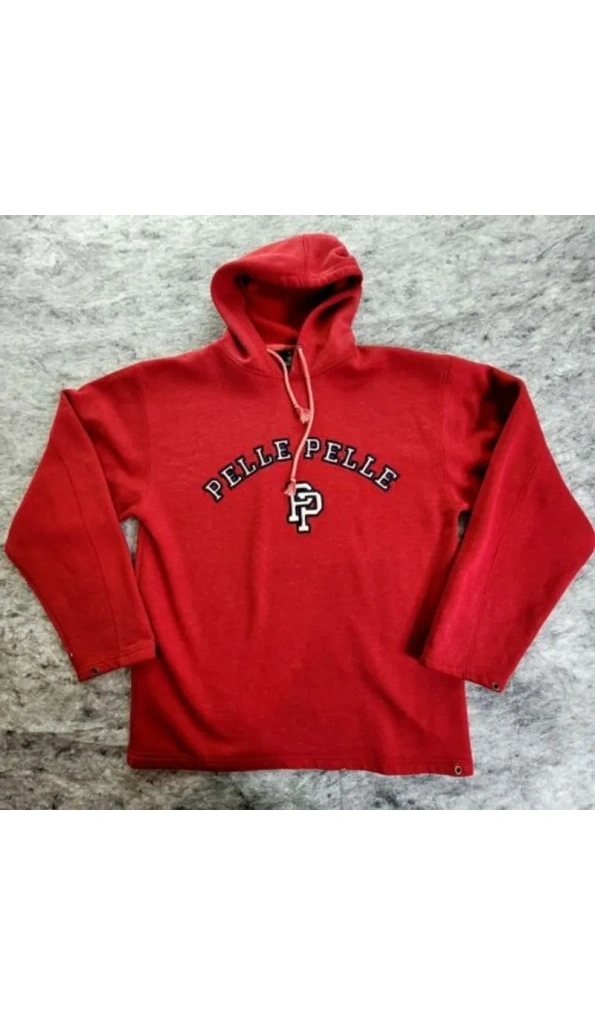 Pelle Pelle Red Pullover Wool Hoodie | Men & Women
